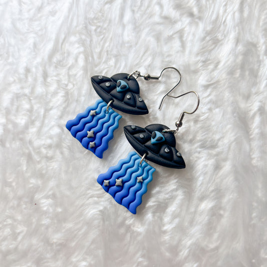 BLUE ALIEN EARRINGS