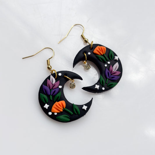 LAVENDER POPPY MOON EARRINGS