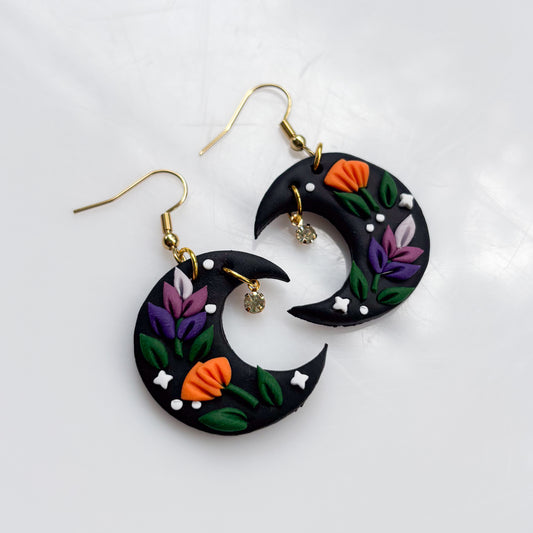 LAVENDER POPPY MOON EARRINGS