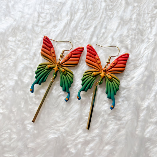 RAINBOW MOTH EARRINGS