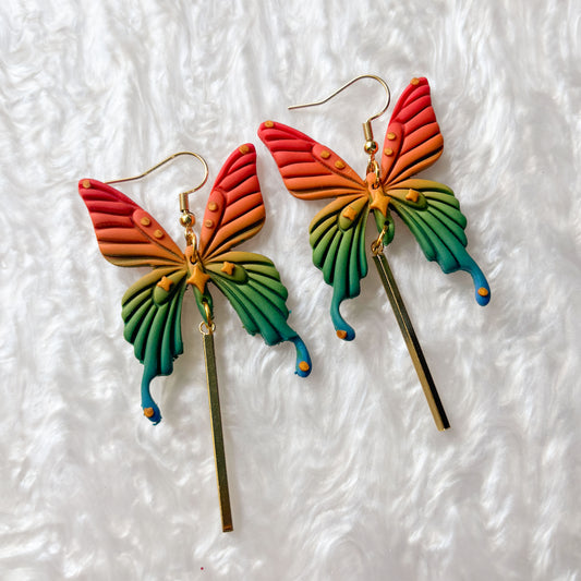 RAINBOW MOTH EARRINGS