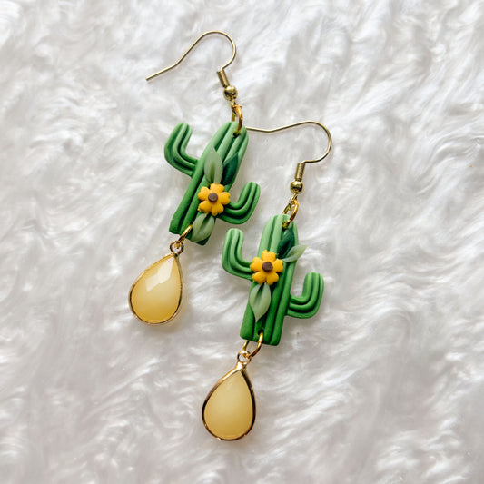 SUNFLOWER CACTI EARRINGS