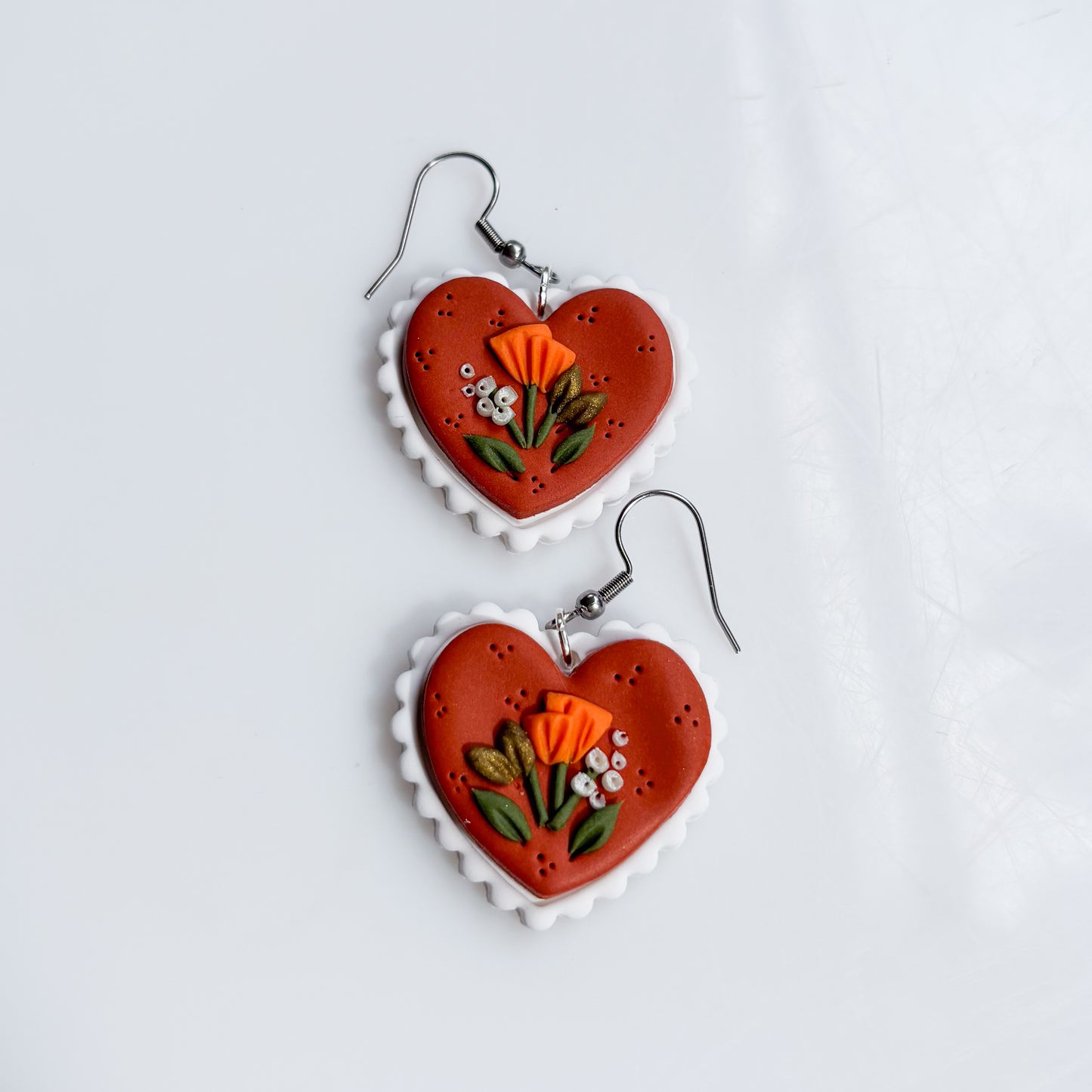 AUTUMN FLORAL HEART EARRINGS