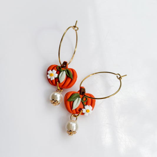 PUMPKIN HOOP EARRINGS