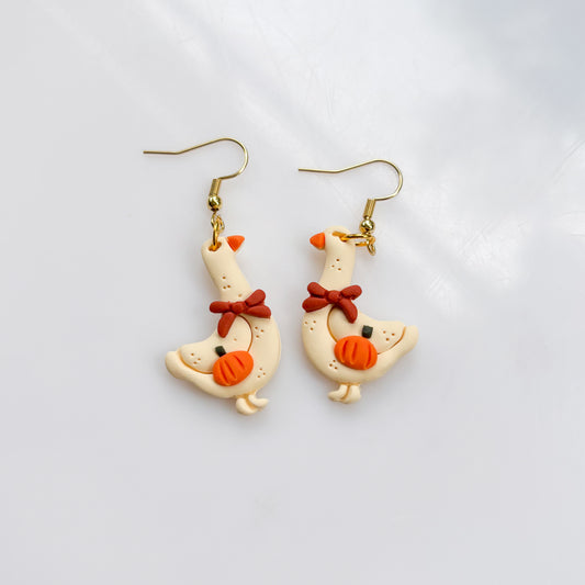 PUMPKIN GOOSE EARRINGS
