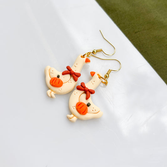PUMPKIN GOOSE EARRINGS