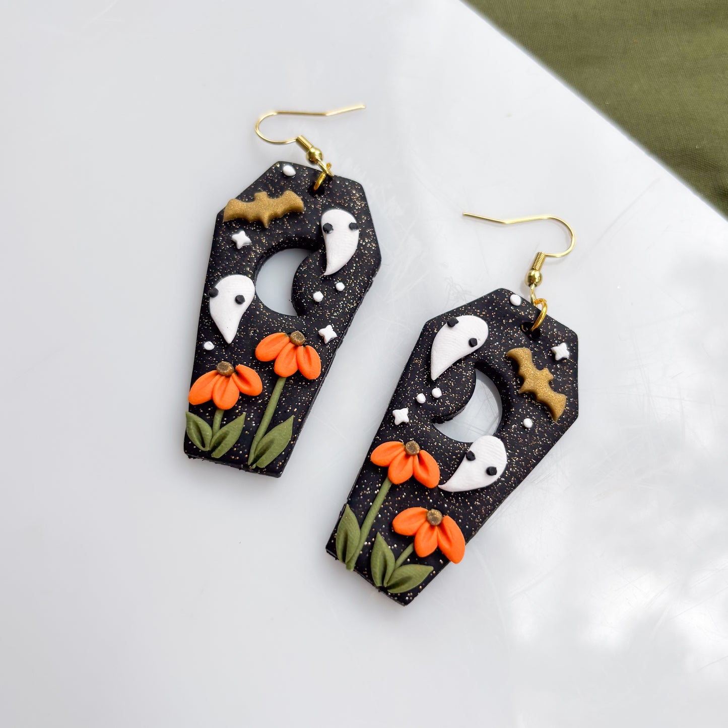 FALL GHOST COFFIN EARRINGS