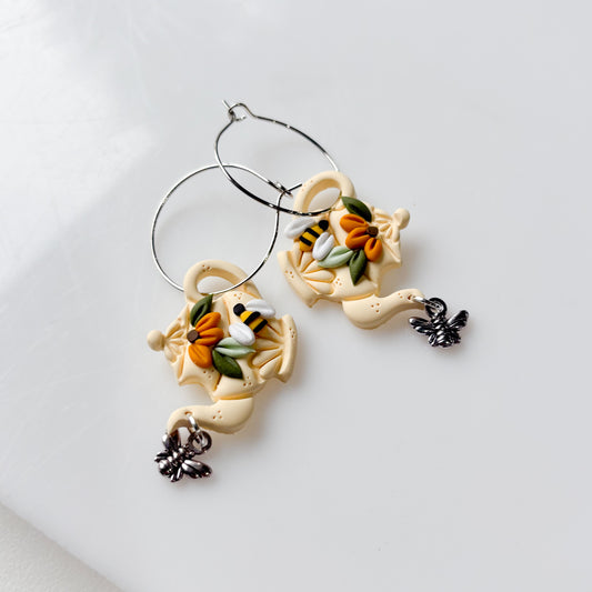 HONEYBEE TEAPOT EARRINGS