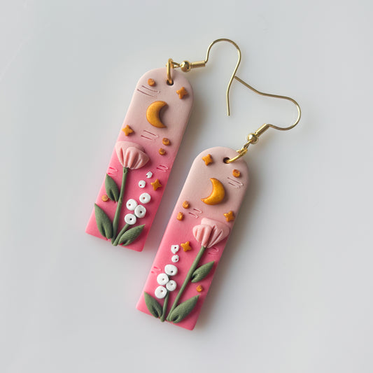 PINK TALL ARCH EARRINGS