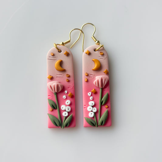 PINK TALL ARCH EARRINGS
