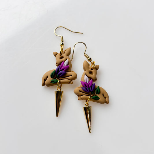 LAVENDER DEER EARRINGS