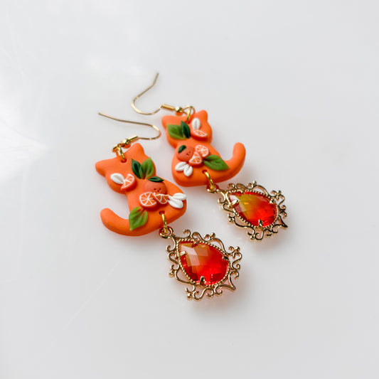 ORANGE CAT EARRINGS