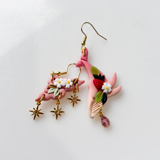 STRAWBERRY WHALE & CLOUD EARRINGS