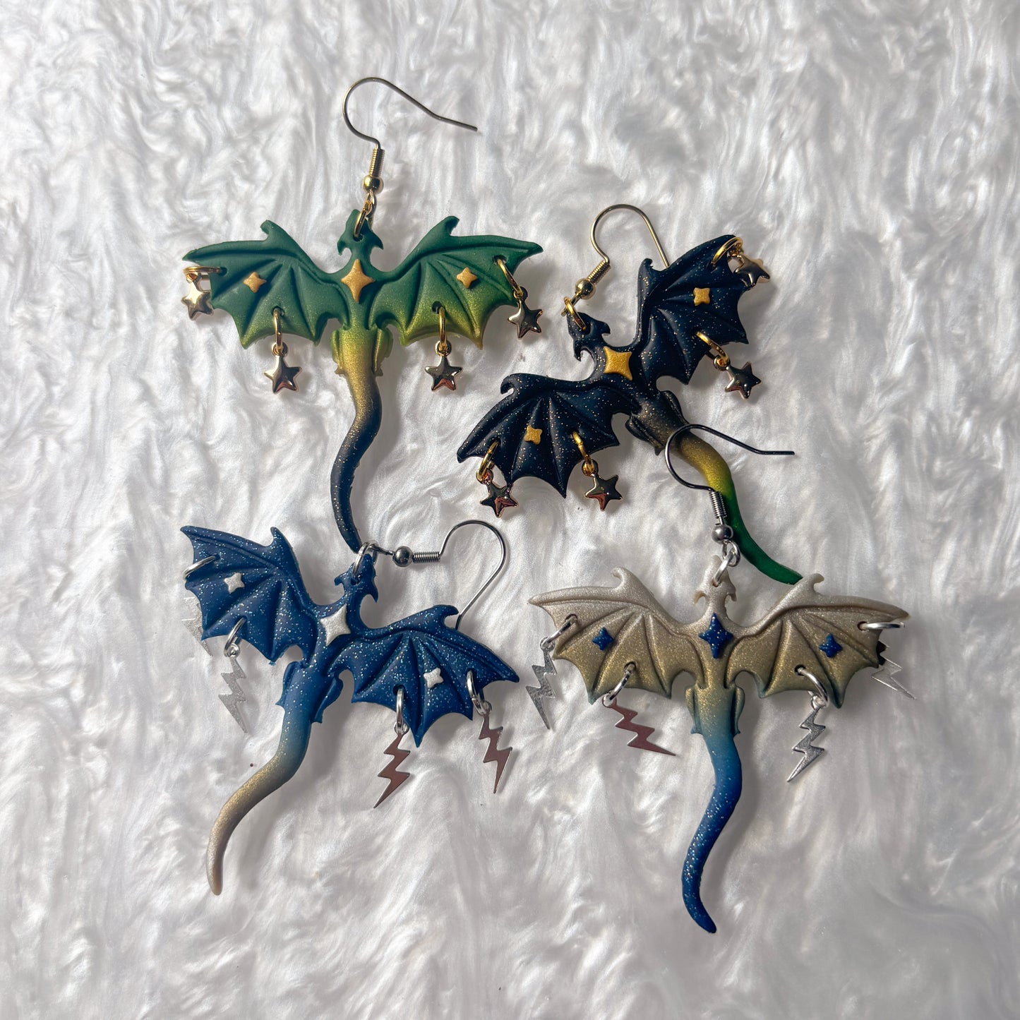 GREEN DRAGON EARRINGS