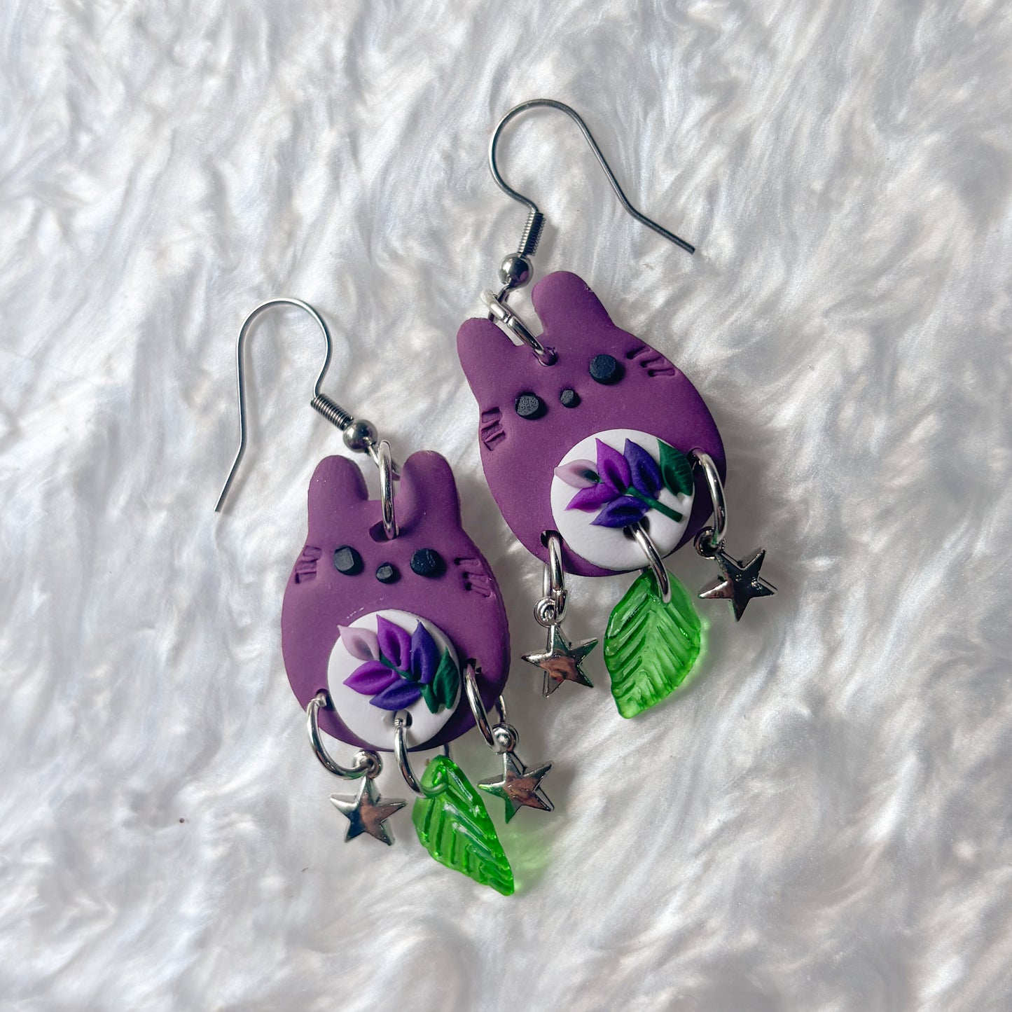 LAVENDER TOTORO EARRINGS