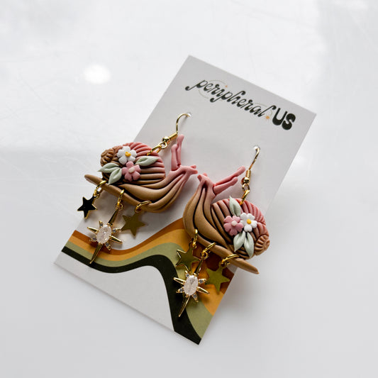 PINK SNAIL EARRINGS