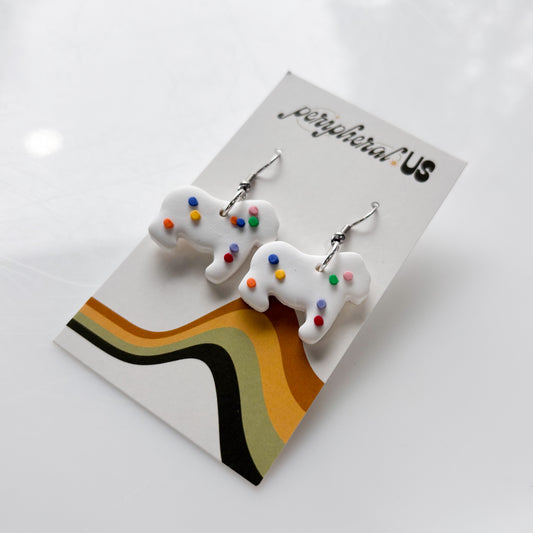 WHITE ANIMAL COOKIE EARRINGS