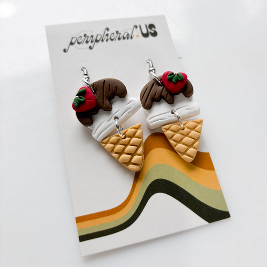 VANILLA ICE CREAM CONE EARRINGS