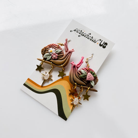 MISMATCHED PINK SNAIL EARRINGS