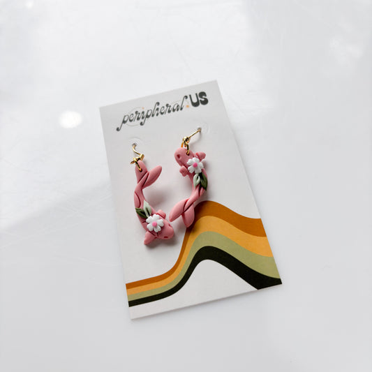 MINI PINK KOI FISH EARRINGS