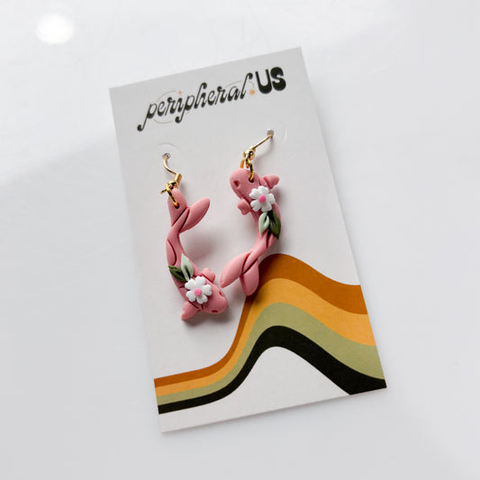 MINI PINK KOI FISH EARRINGS