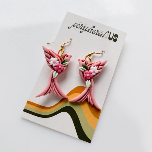 PINK BIRD EARRINGS