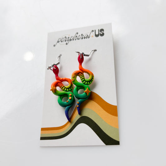 RAINBOW SNAKE EARRINGS