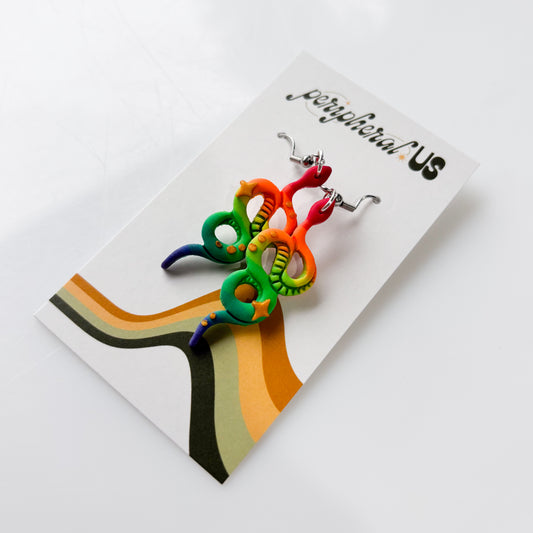 RAINBOW SNAKE EARRINGS