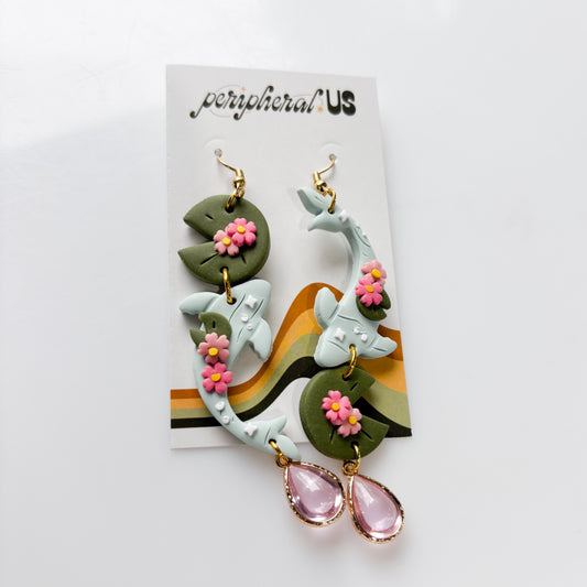 SAKURA LILYPAD KOI FISH EARRINGS