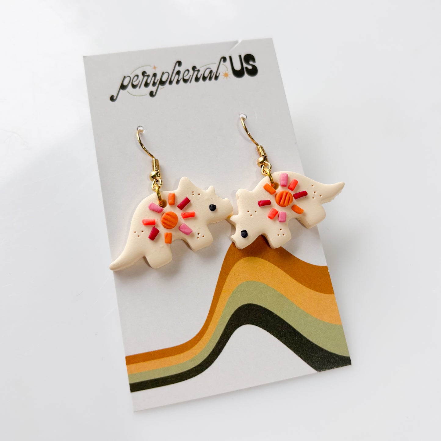 BRIGHT SUN TRICERATOPS EARRINGS