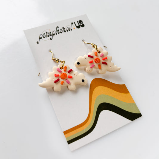 BRIGHT SUN STEGOSAURUS EARRINGS