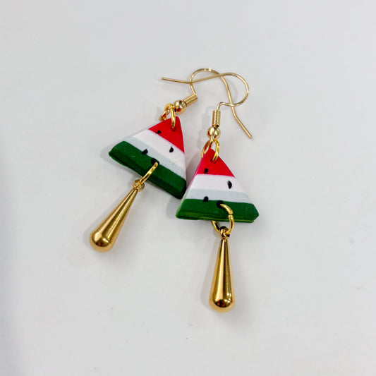 WATERMELON SLICES FOR PALESTINE EARRINGS