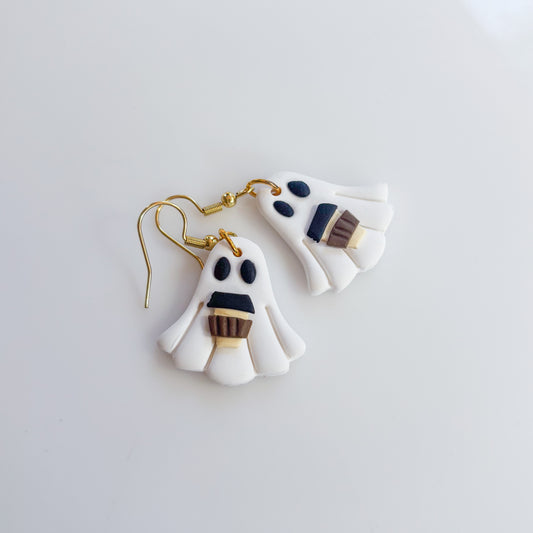 COFFEE CUP GHOST EARRINGS