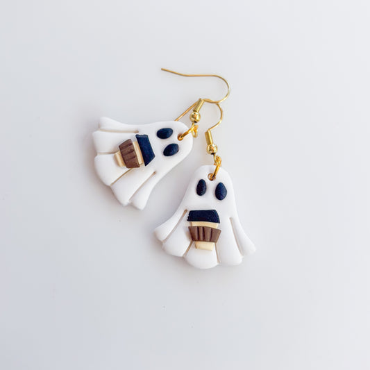 COFFEE CUP GHOST EARRINGS