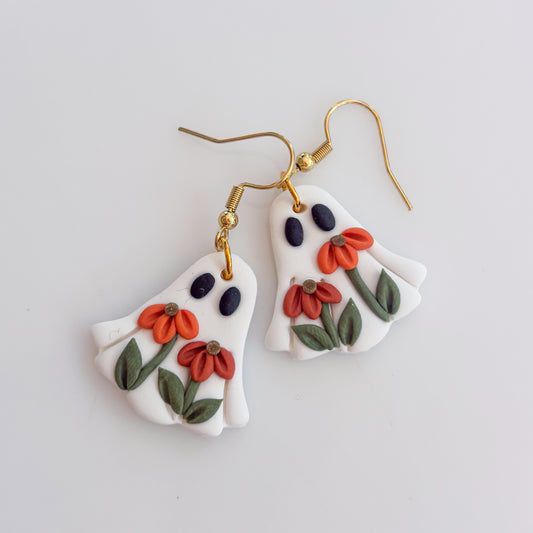 FALL FLOWER GHOST EARRINGS