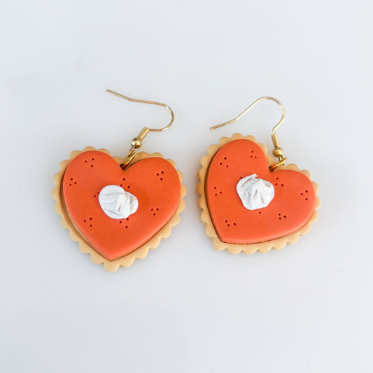 PUMPKIN PIE HEART EARRINGS