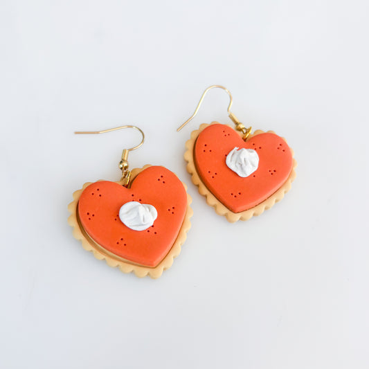 PUMPKIN PIE HEART EARRINGS