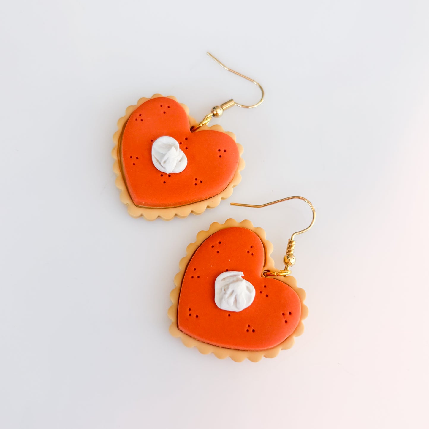 PUMPKIN PIE HEART EARRINGS