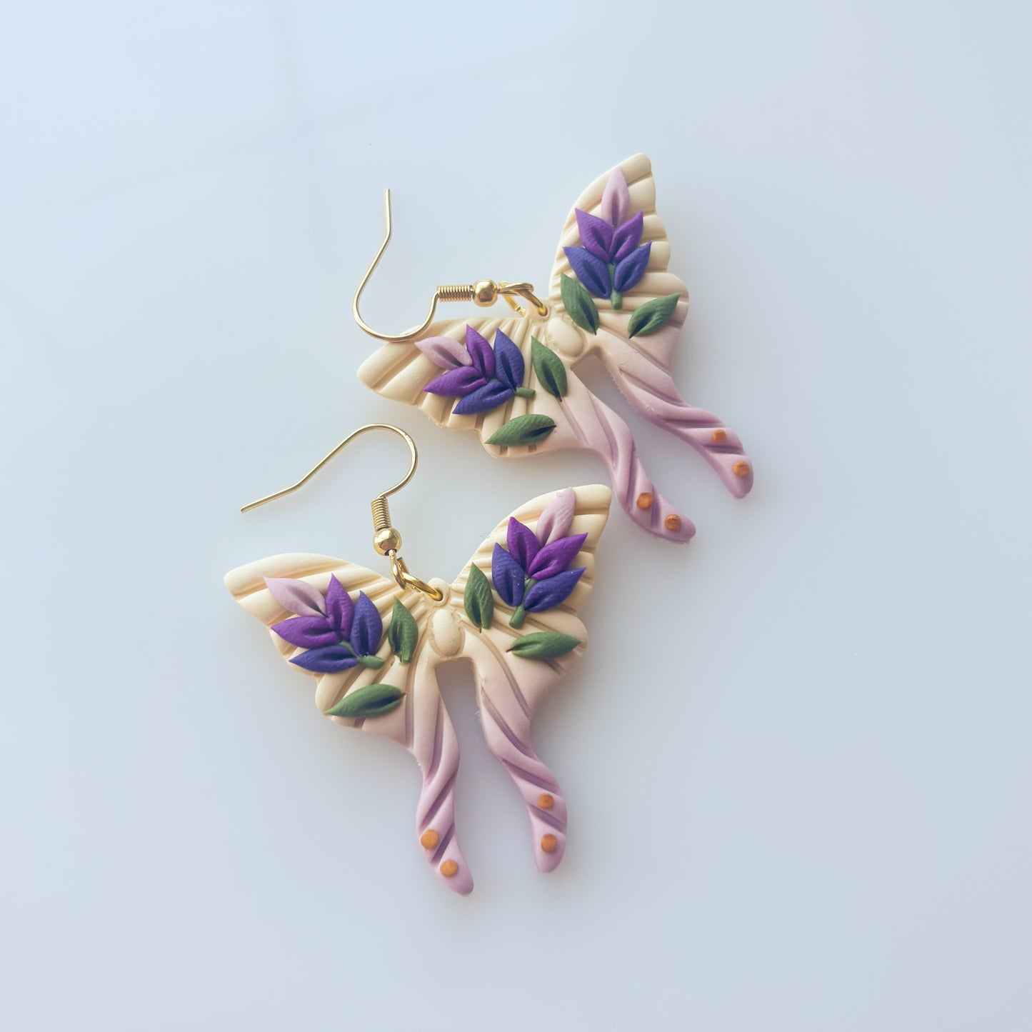 LAVENDER MOTH EARRINGS