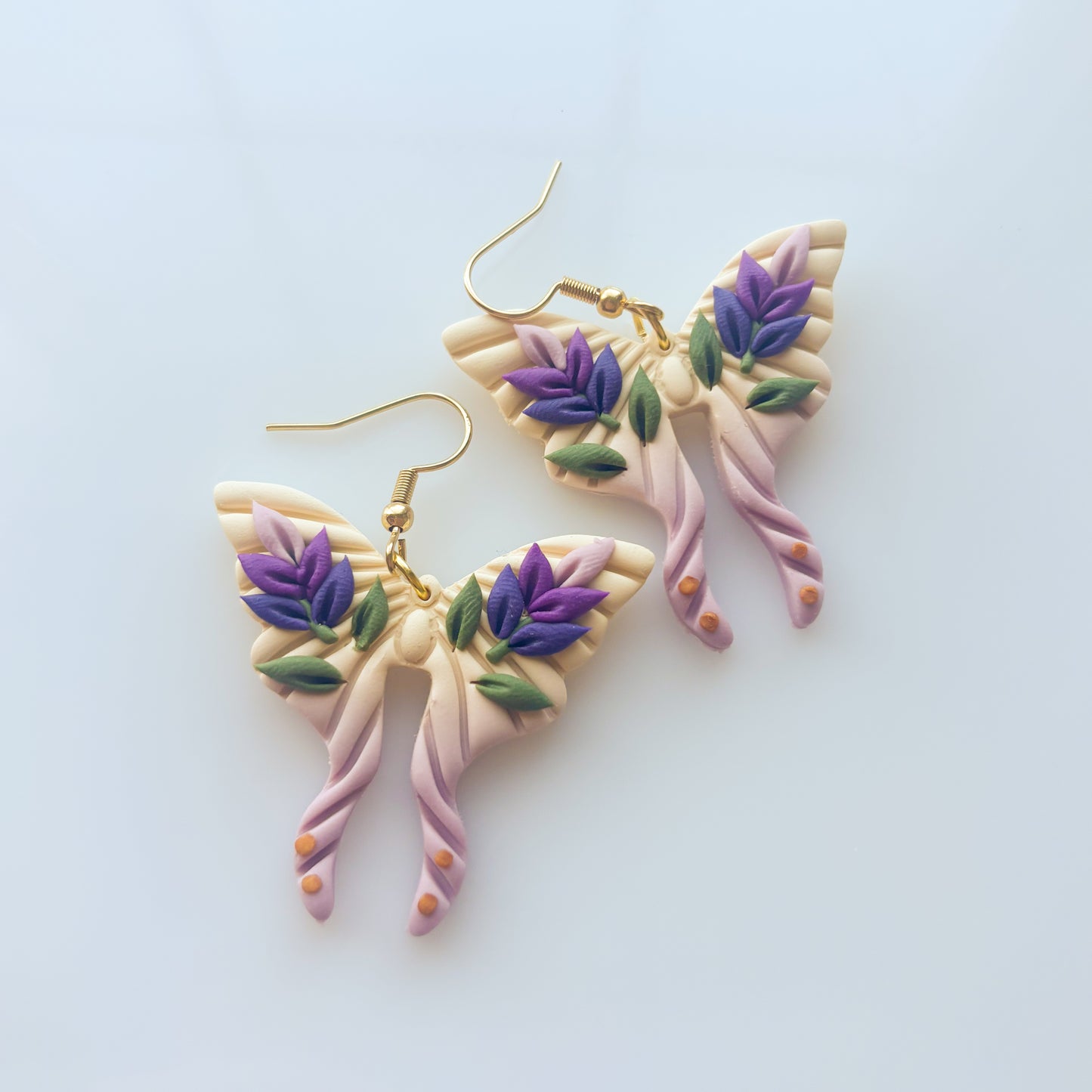 LAVENDER MOTH EARRINGS