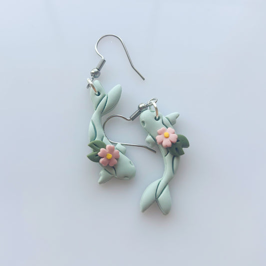 CHERRY BLOSSOM POND KOI FISH EARRINGS (MINI)