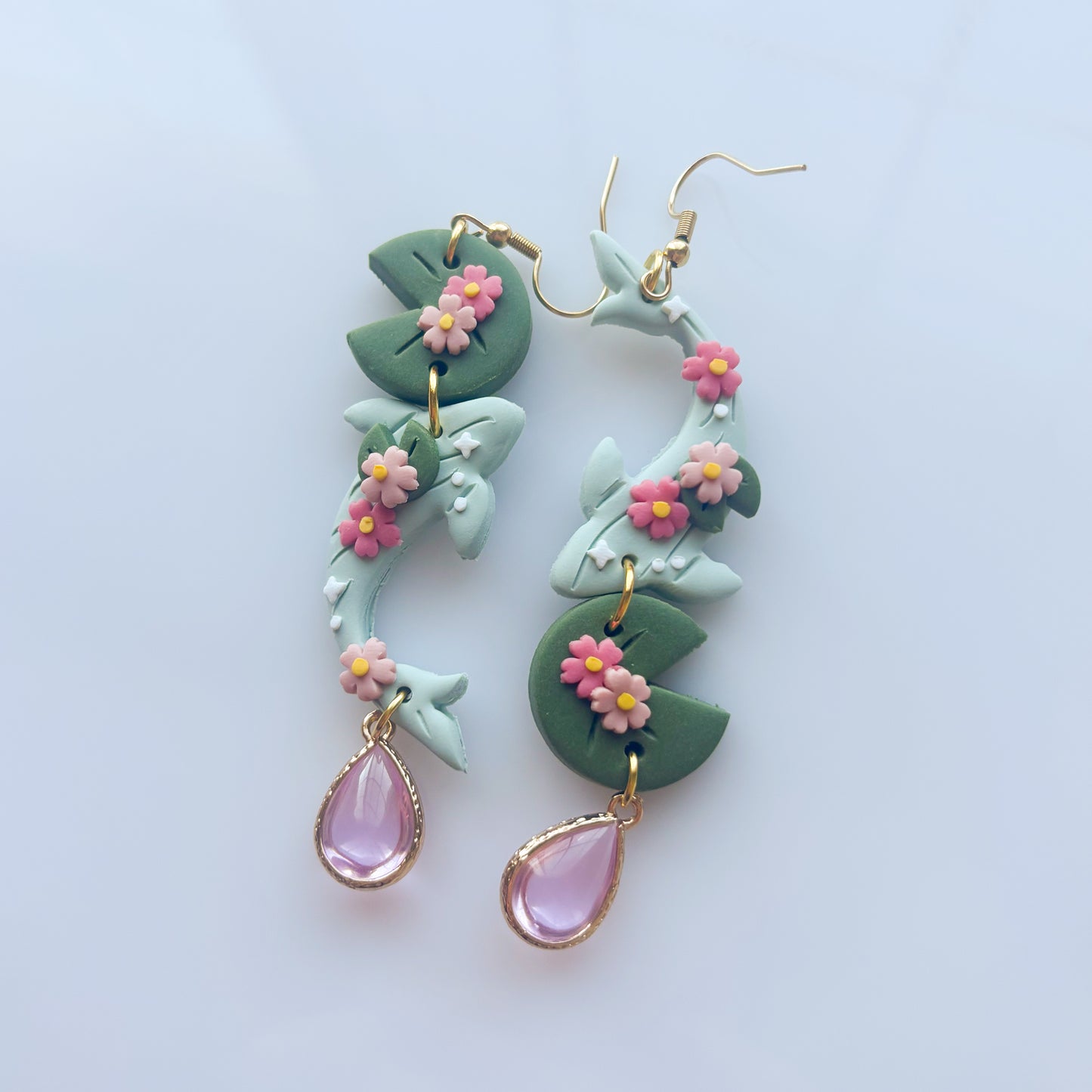 CHERRY BLOSSOM POND KOI FISH EARRINGS