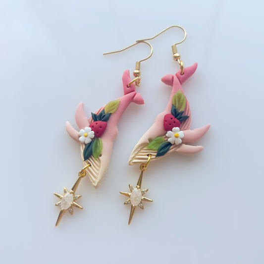 STRAWBERRY WHALE EARRINGS