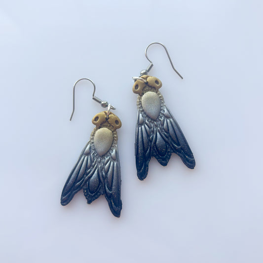 METALLIC JEWELED INSECT EARRINGS