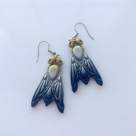 METALLIC JEWELED INSECT EARRINGS