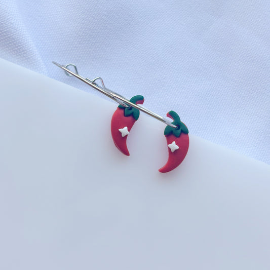 LIL CHILI PEPPER EARRINGS (HOOPS)