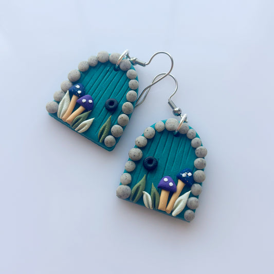 BLUE FOREST DOOR EARRINGS