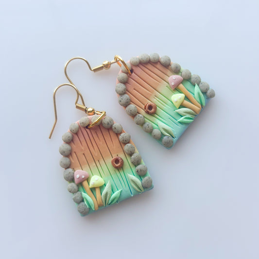 PASTEL RAINBOW FOREST DOOR EARRINGS