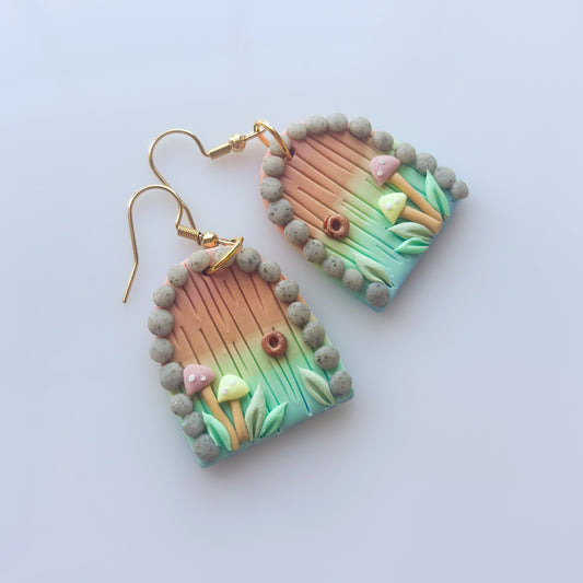 PASTEL RAINBOW FOREST DOOR EARRINGS