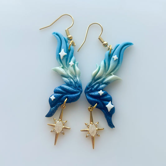 BLUE FAIRY WING EARRINGS